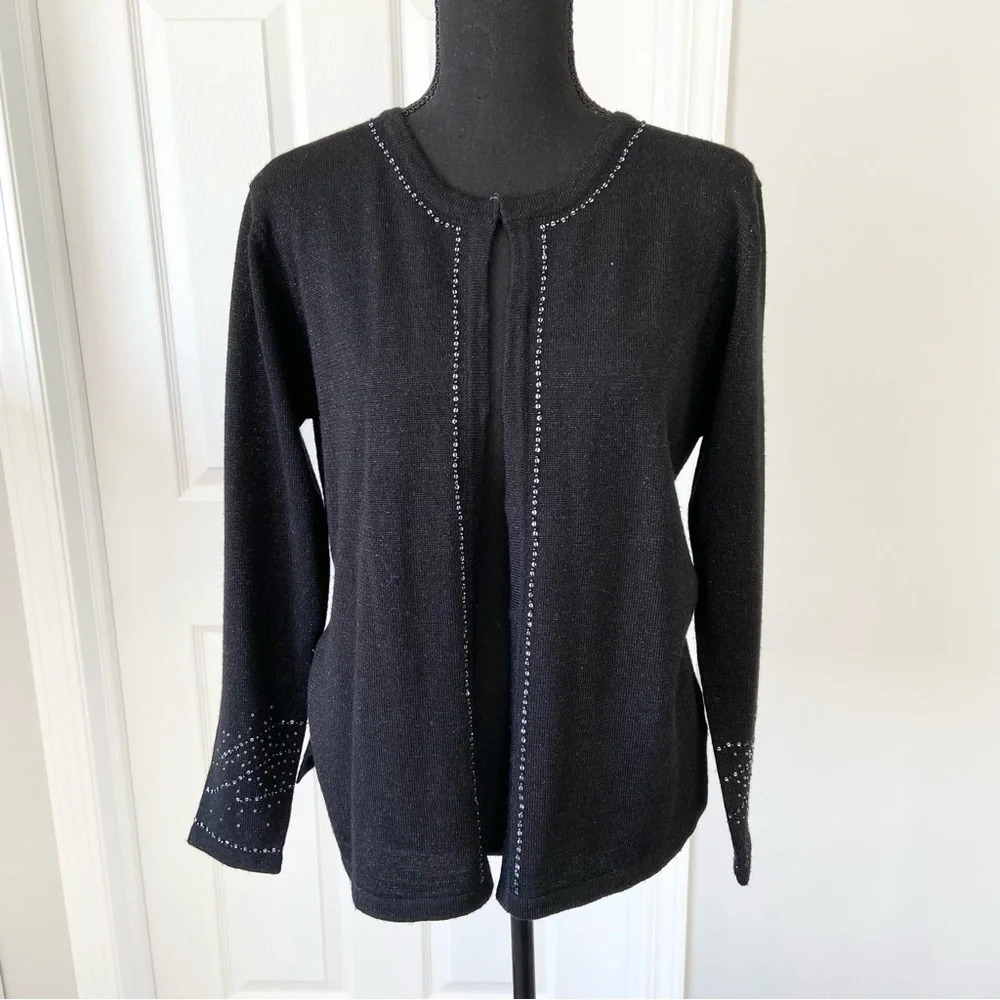 Vintage Beta’s Choice Wool Blend Beaded Sequins Embellished Cardigan
